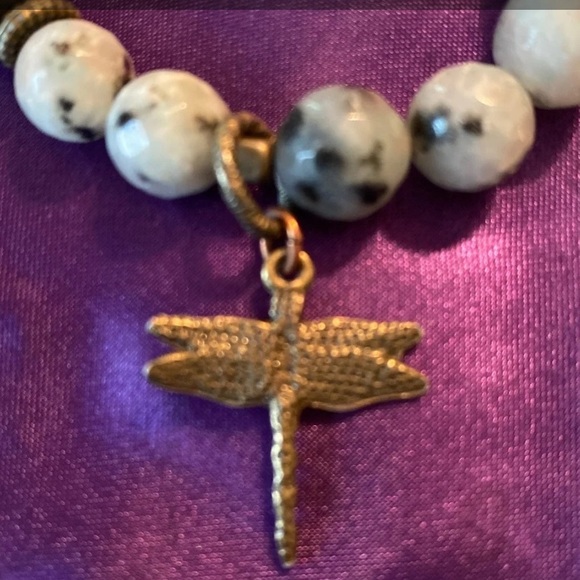 Dragonfly Charm Bead Bracelet - Picture 2 of 3